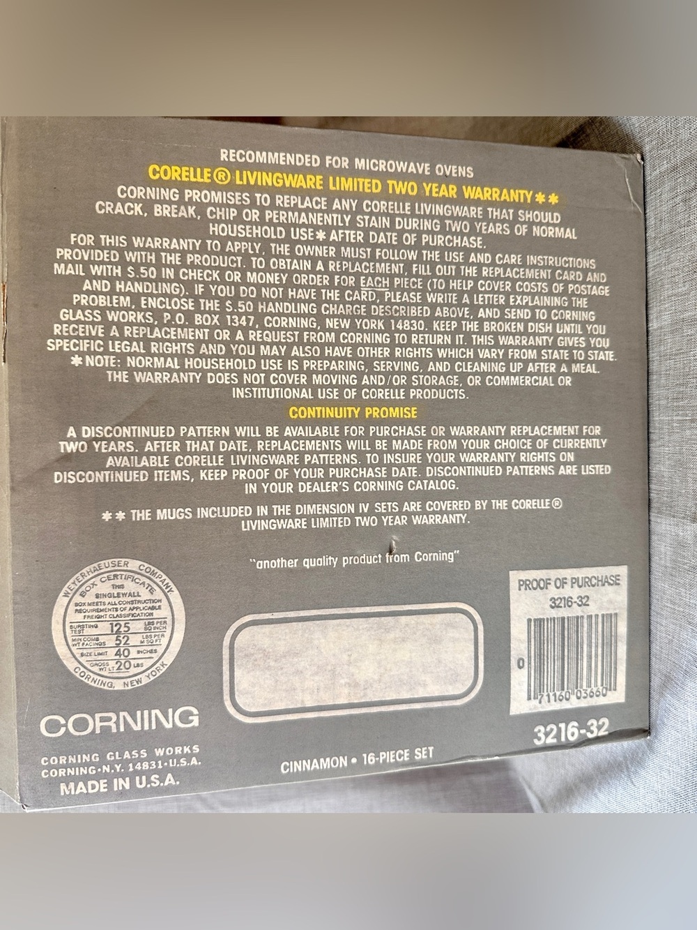 *Vintage* NEW in Box! Corelle Dimension IV Cinnamon 16 Piece Set 4 Place Setting - Picture 14 of 16